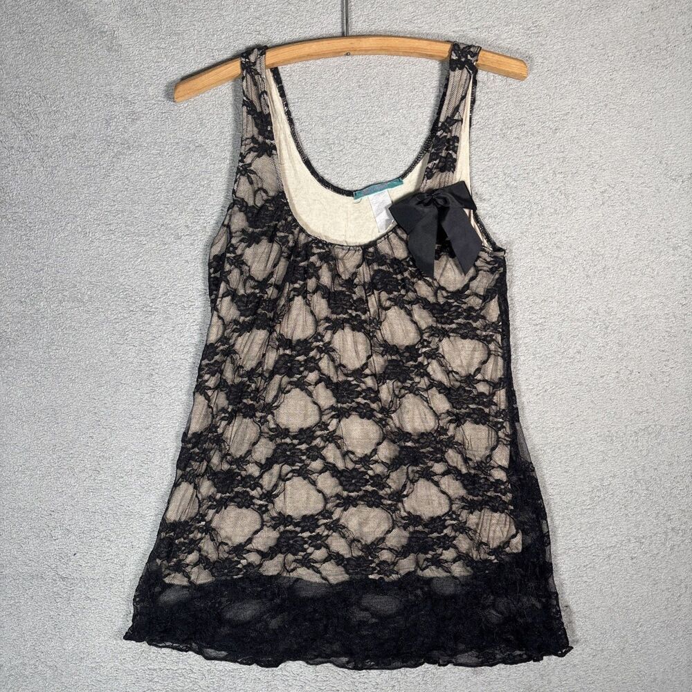 Vintage Julie’s Closet Women L Layered Lace Top Retro Goth Scene Kid Vamp‎ Y2K